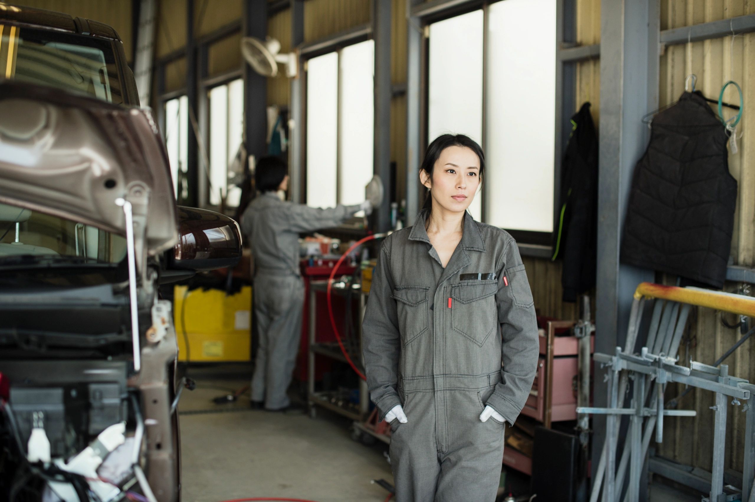 Japanese auto repair modern workshop